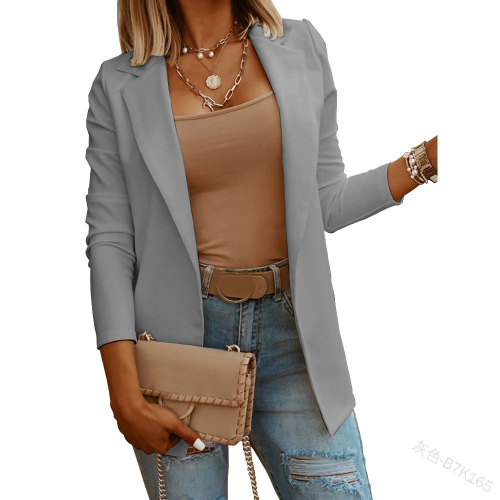 Single Color and Size 2025 Spring and Autumn Amazon Women's Outerwear European and American Leisure Commuting Plain Color Women's Suit Jacket