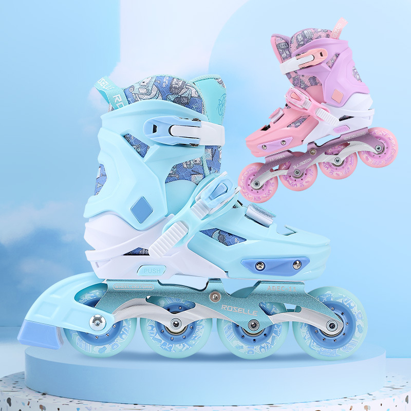 Children's Roller Skates for Beginners, Roller Skates for Boys and Girls, Genuine Professional Roller Skates, Adjustable