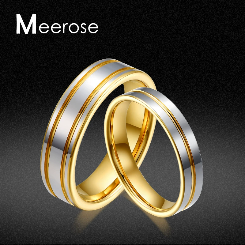 Meerose вольфрамовое золото для мужчин и женщин 18 карат корейское издание модное кольцо для пары кольцо Ювелирное кольцо подарок любовнику
