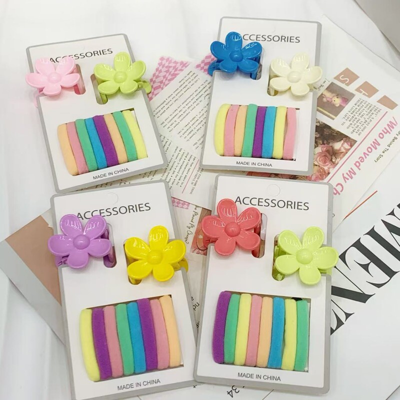 Cross-Border Hot Selling 3cm Small Flower Claw Clip Kidsren's Colorfulful Braided Hair Clip Anti-Breakage Frangipani Hair Clip Hair Accessories