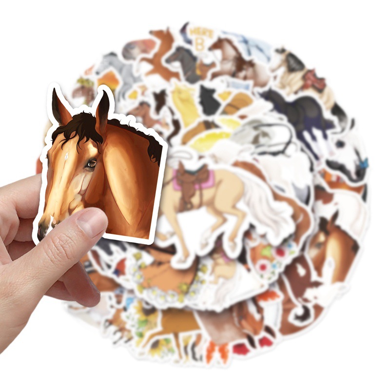 50 Zhang Ma animal de dibujos animados equipaje pegatinas personalidad tendencia graffiti portátil del coche decoración comercio exterior