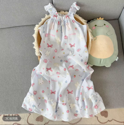 Nube transfronteriza algodón cinturón cojín de pecho pijama de mujer cinturón dulce de dibujos animados estudiantes pueden usar ropa de casa pijama