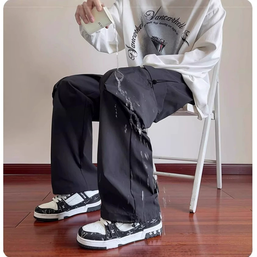 Модные повседневные брюки повседневные, oversize, американский стиль, свободный прямой покрой