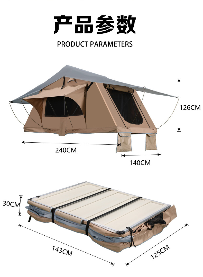 Roof Tent Outdoor Camping Self-Driving Tour Roof Tent Car Soft Top Tent Car Top Quick-Open Sleeping Tent