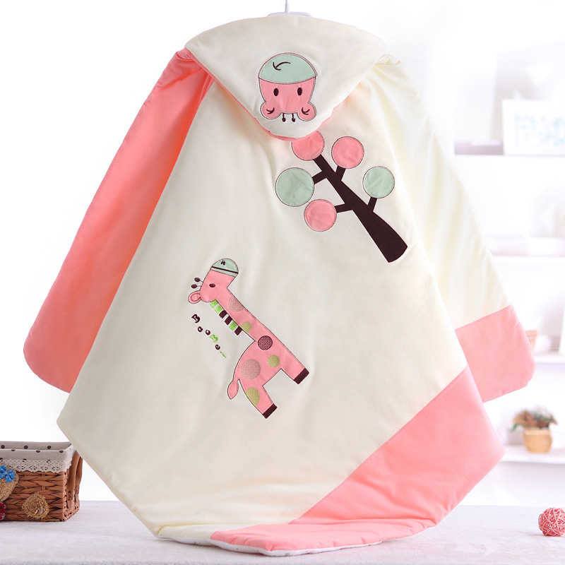 Newborn Cuddle goods in stock Autumn and winter Thickened paragraph Newborn baby baby Blanket keep warm go out Blankets Supplies