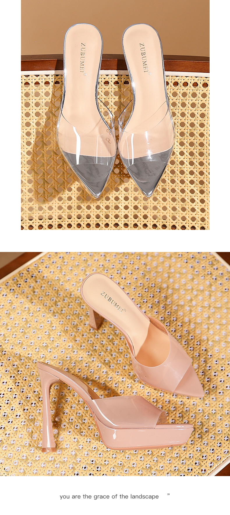 Sandal cao gót nữ hở mũi đế platform gót 12 cm — Bạc-12cm chi tiết 8