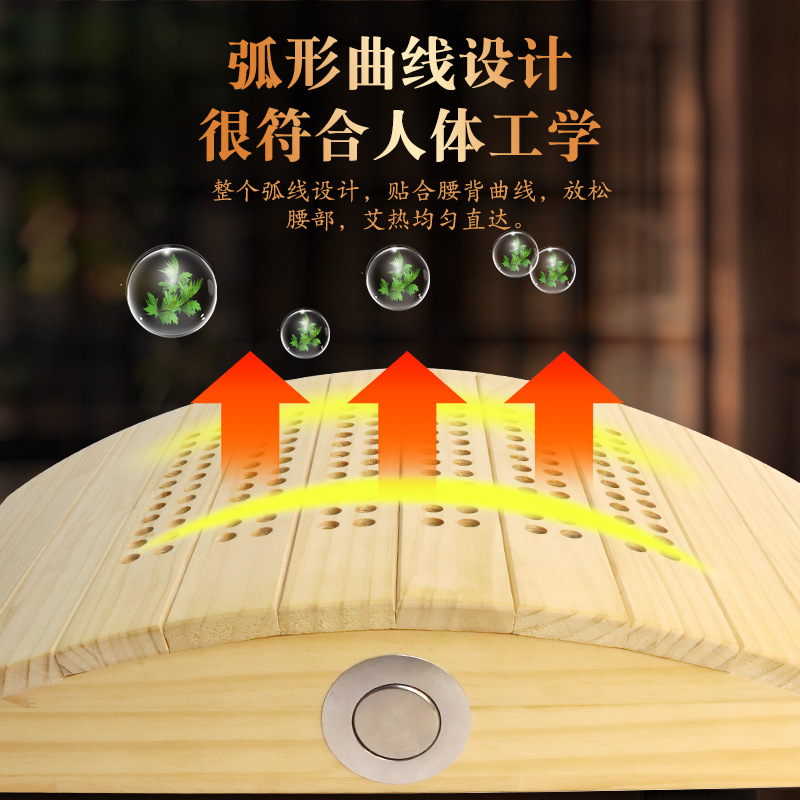 Wooden Moxibustion Box Lumbar Support Pillow Back Waist Moxa Warmer for Home and Spa Use quality and texture