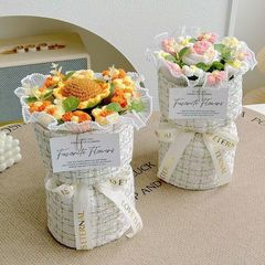 圣诞节礼物手工毛线针织泡芙花束生日礼物送女生女朋友同学