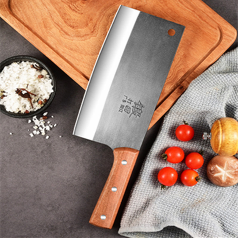 锻打厨房切菜刀砍骨刀切肉片刀厨房家用斩切刀沙比利材质手柄刀具