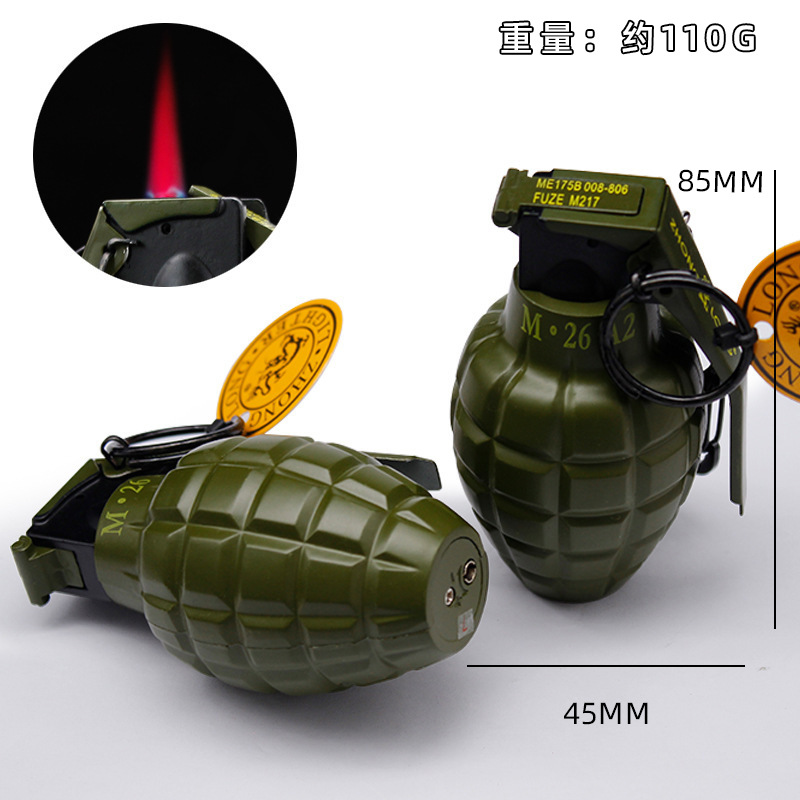 Zhonglong creativo inflable directo encendedor a prueba de viento llama roja adornos personales tabaco de metal al aire libre al por mayor