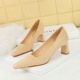 6186-3 Fashion, Simple and Comfortable Thick Heel, High Heel, Versatile Professional OL Suede, Shallow Mouth, Square Head Women's Shoes, Single Shoe