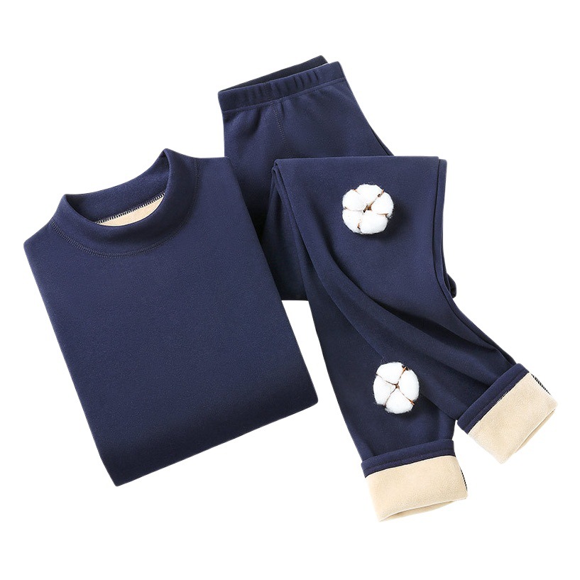 Otoño e invierno ropa interior térmica de mediana edad y ancianos ropa interior de hombre forrada de lana engrosada papá traje térmico ropa de otoño pantalones largos traje de hombre