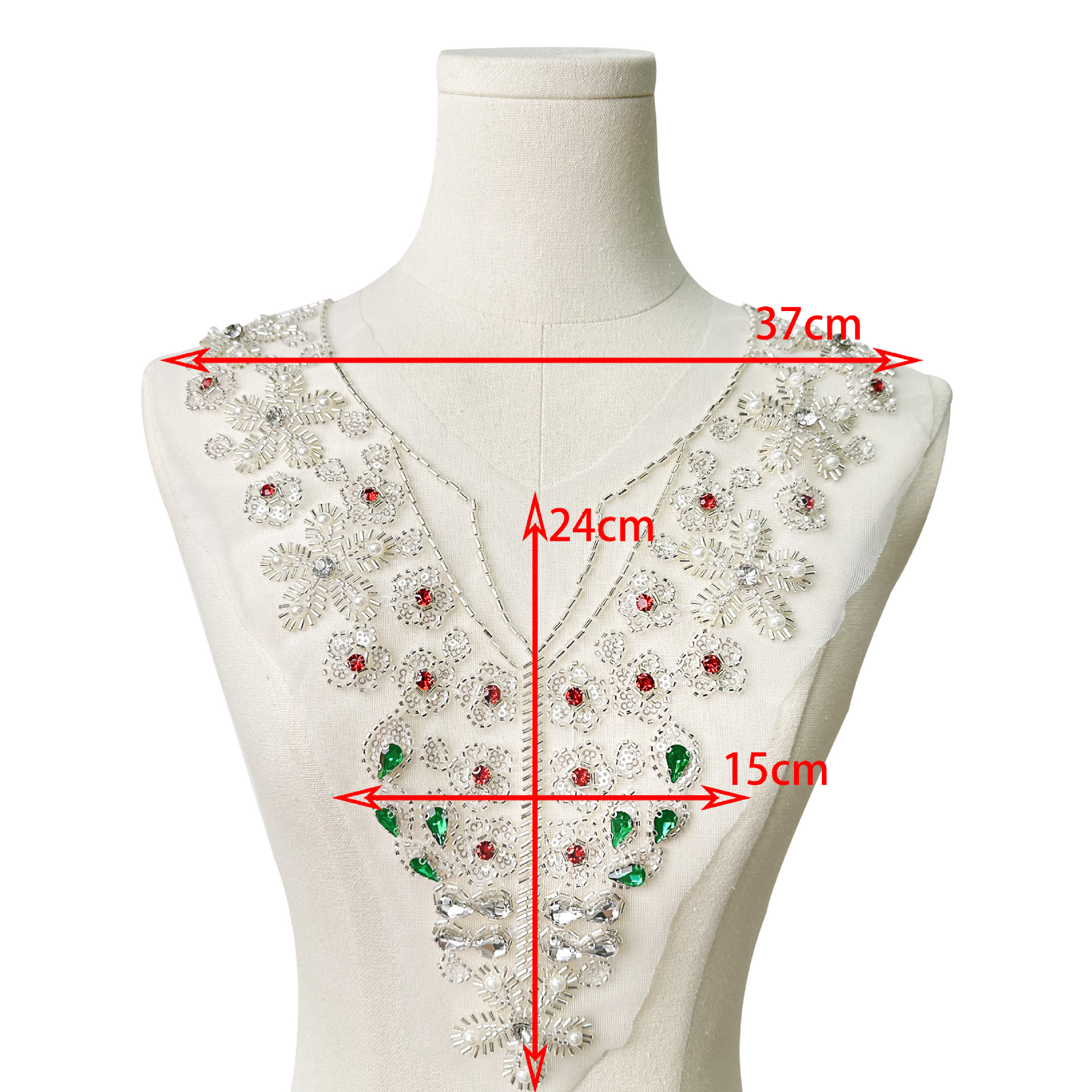 Collar de diamante de alta calidad encaje cuentas de clavado gancho flor hecha a mano vestido vestido vestido vestido de baile accesorios
