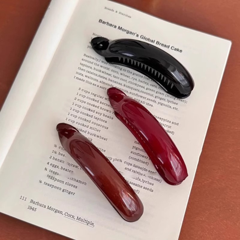 Anchor rojo torcido clip para el cabello de la cabeza de la mujer detrás de la cabeza de banano tocado de cabello de caballo de cabello de cabello