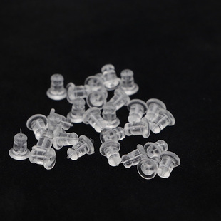 diy Accessories Handmade Earrings Material Transparent Bullet Plug Silicone Ear Plug Earrings Accessories 200/Pack