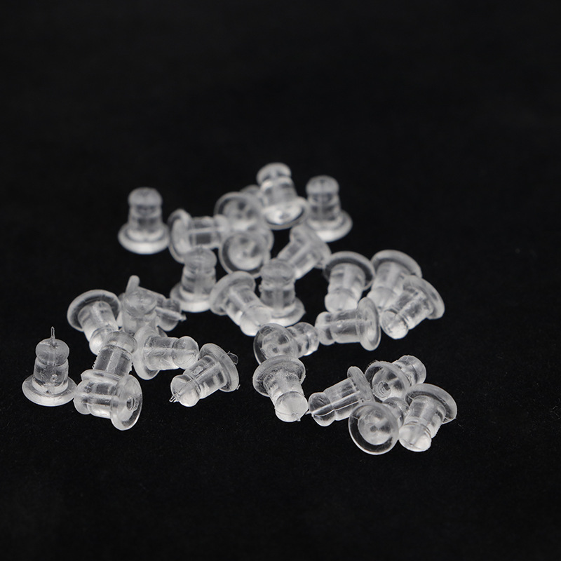 diy Accessories manual Earrings Material Science transparent bullet silica gel Ear plug Earrings parts 200 individual/package
