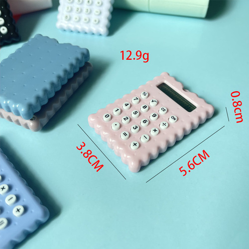 Children's mini calculator 8-bit ultra-thin portable biscuit candy color computer for students to study and take exams in your pocket