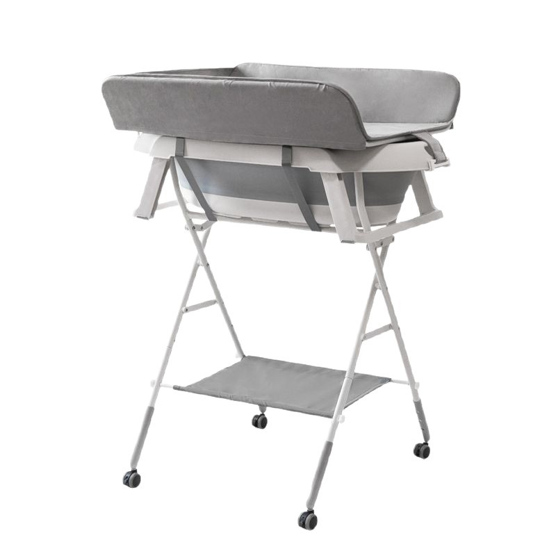 Bañera para bebés, bañera para bebés plegable, soporte alto, mesa de cuidado del recién nacido, mesa de contacto para lavar el trasero y cambiar el pañal