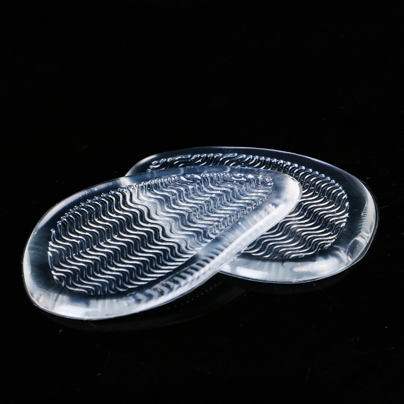 Silicone agua ondulada almohadilla de palma delantera medio tamaño almohadilla de palma con adhesivo antideslizante cristal transparente almohadilla de pies image 3