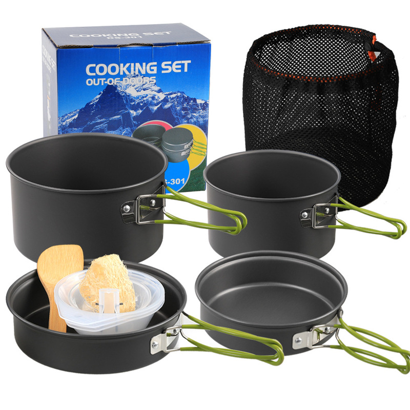 DS-301 Outdoor Tableware Set Pot Camping Set Pot 2-3 People Outdoor Portable Set Pot Outdoor Stove Set Pot
