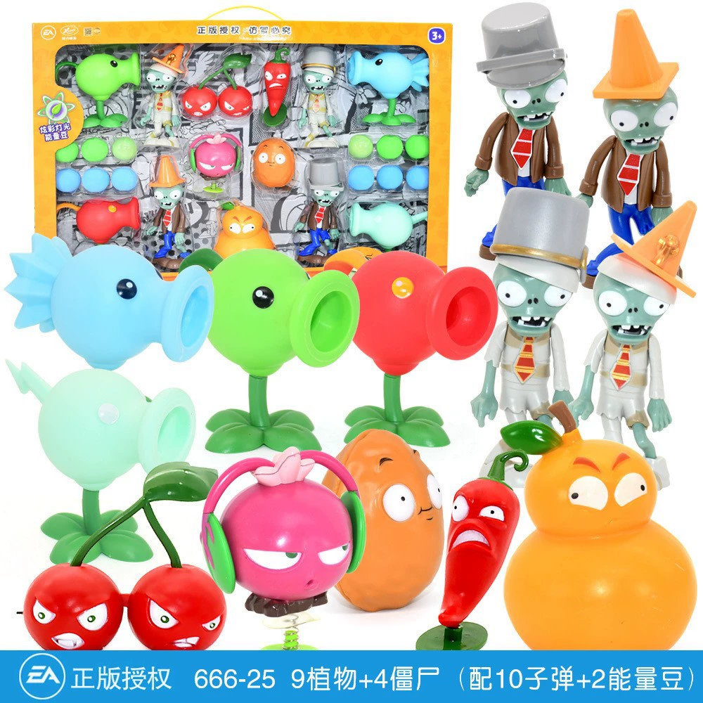 Подлинная наборы Plants vs. Zombies, игрушка, большой набор, подарочная коробка для мальчиков, кукла для детей, полный набор, подарок на день рождения