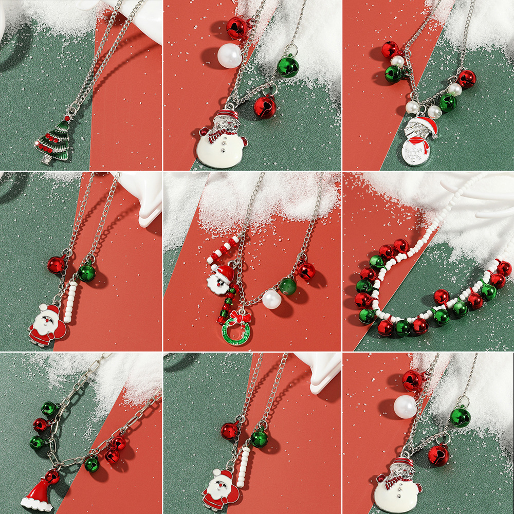 Moda Árbol De Navidad Monigote De Nieve Alce Aleación Mujeres Collar 1 Pieza display picture 6