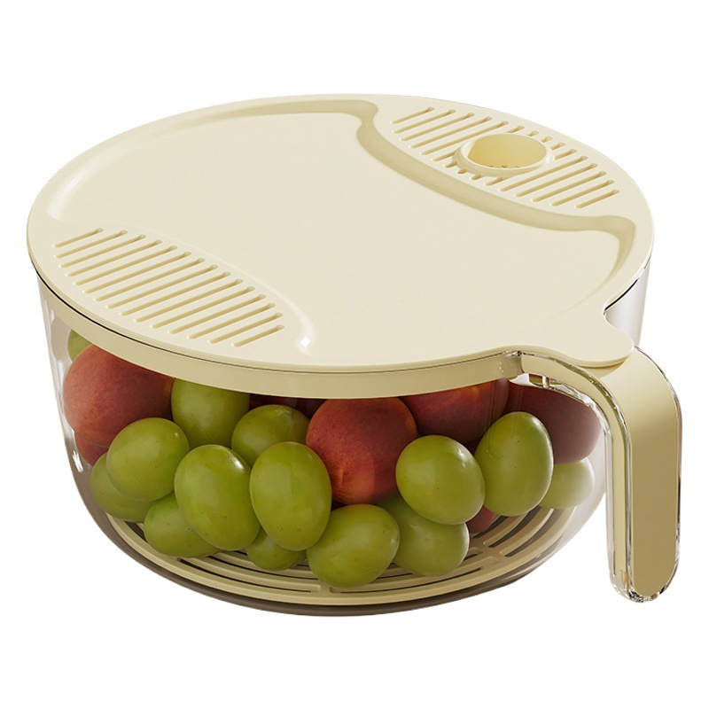 Cesta de lavado de verduras multifuncional de lavado de arroz artefacto de lavado de plástico sin fugas Luz de lujo cocina hogar drenaje arroz lavado cesta