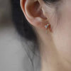 Earrings, cute small nail sequins, internet celebrity, silver 925 sample, Japanese and Korean