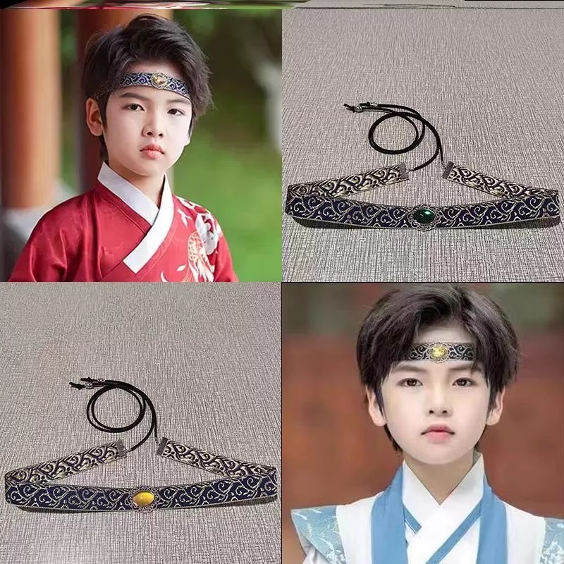 Niños Song vestidos antiguos toque de cabeza frente correa de pelo frente correa de pelo para niños vestidos antiguos de estilo Han2025 nuevos joyas de cejas
