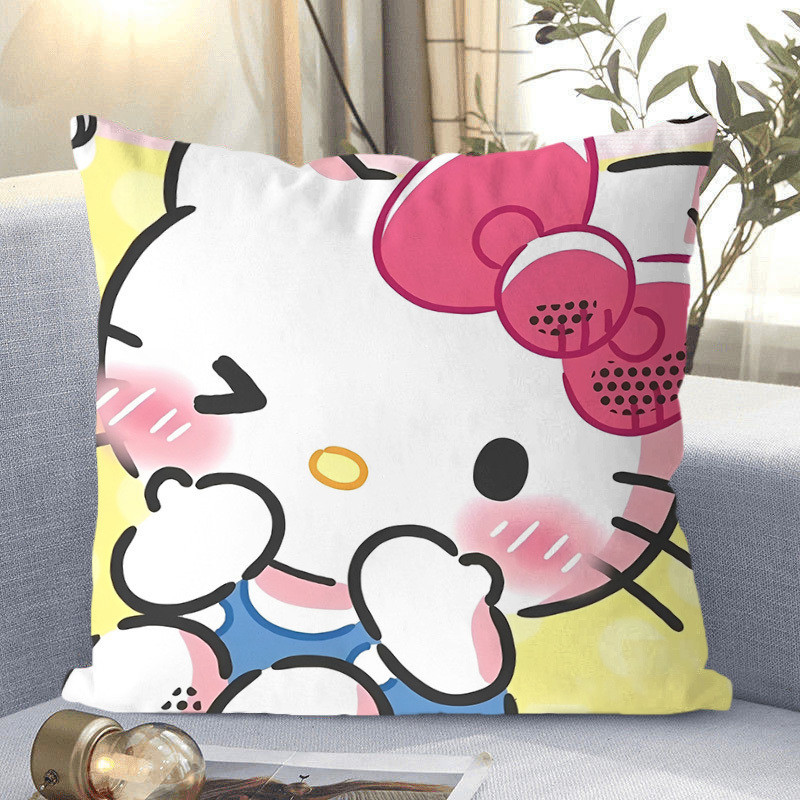Hello Kitty, almohada de gato, Hello Kitty, almohada de corazón de niña, almohada de respaldo de dormitorio de estudiantes.