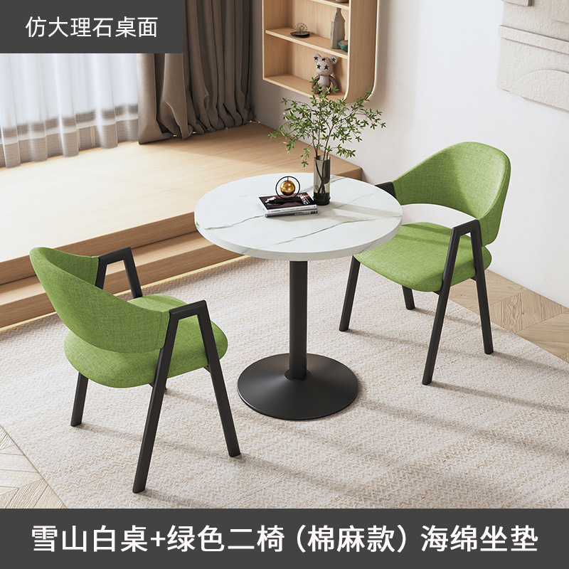 Mesa redonda de balcón mesa de té simple mesa de negociación tienda de té de leche oficina mesa de recepción casual silla mesa de comedor combinada