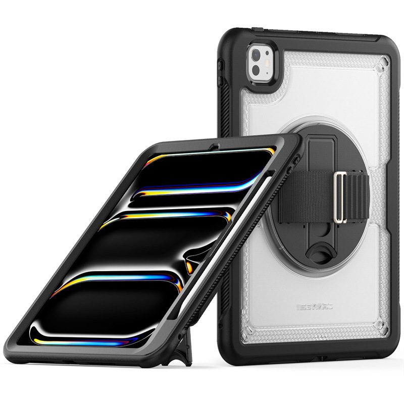 Suitable for iPad Pro11 2024, silicone PC anti-drop tablet case, iPad Air5/6 portable protective case with strap Suitable for iPad Pro11 2024, silicone PC anti-drop tablet case, iPad Air5/6 portable protective case with strap