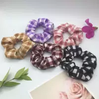 Крупный — мышечный? (likely) 'Large -intestine' hair circle grid girl Mori INS college Feng Korean version of the same hair rope fresh temperament head rope wholesale