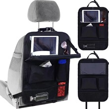 汽车座椅背收纳袋多功能餐桌储物袋ipad防踢垫置物袋椅后座储物包