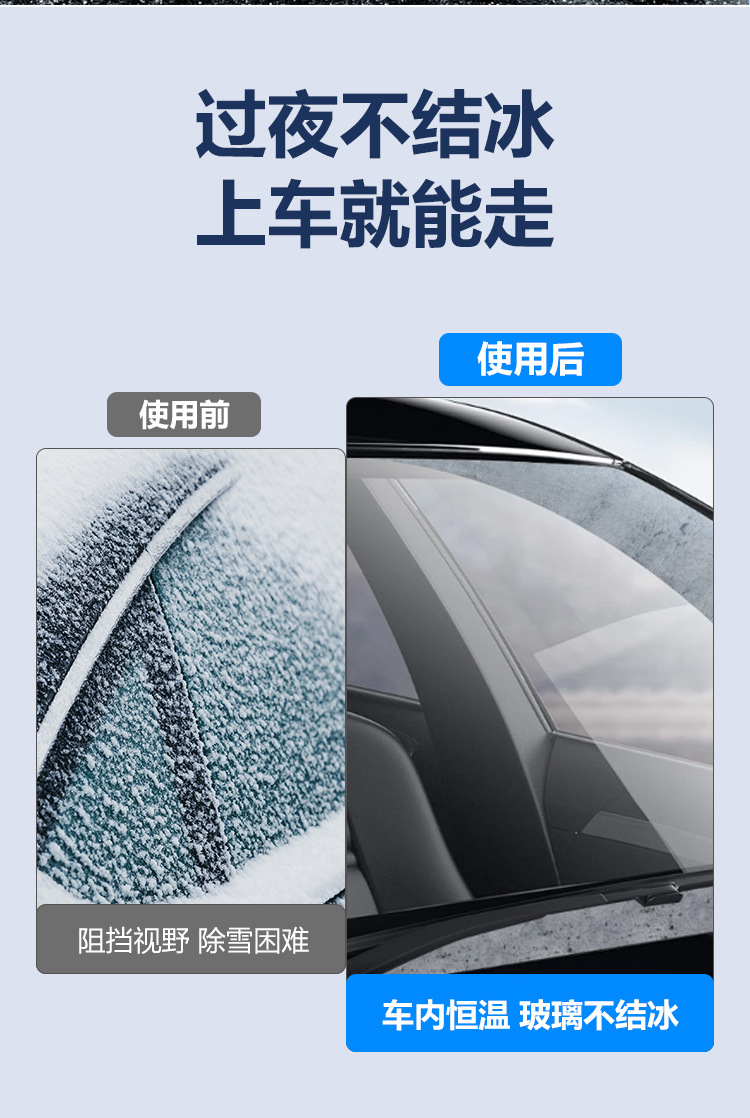 Car Snow Cover, Front Windshield, Anti-Frost, Snow and Anti-Freeze Cover, Universal Window Cover, Thickeneded Half Car Cover, Heat Insulation