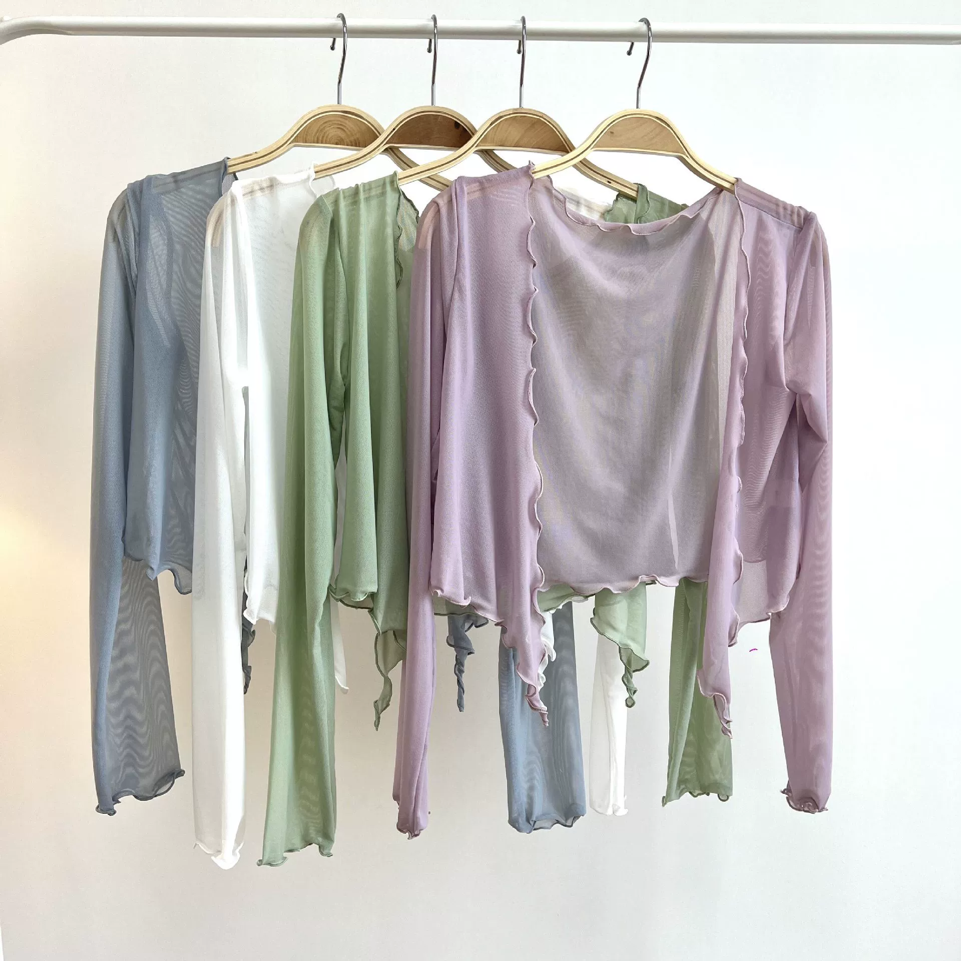 1027 Сетчатый кардиган на шнуровке Ear-Trim