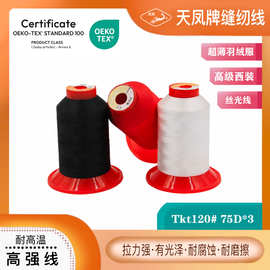天凤牌高强线Tkt120#70D*3股 丝光线西装超薄羽绒服防跑绒 特细线