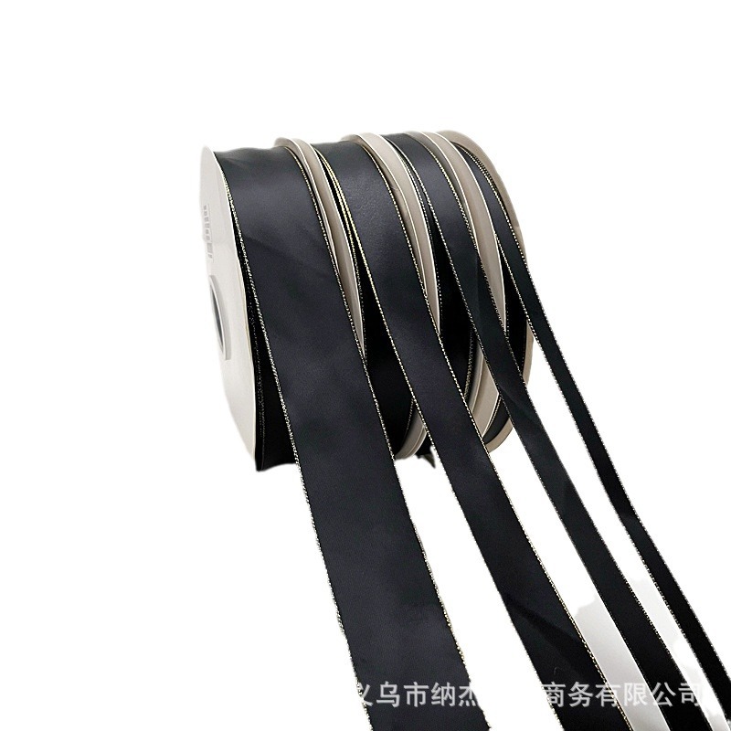블랙 리본 4CM 롤 DIY 활 장식 프놈펜 양면 리본 2.5 집중 단색 새틴