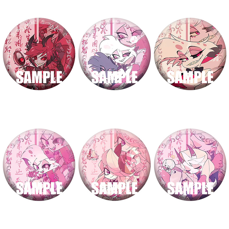 地獄客棧阿拉斯托安吉爾夏莉維姬周邊馬口鐵鐳射吧唧徽章胸針禮物