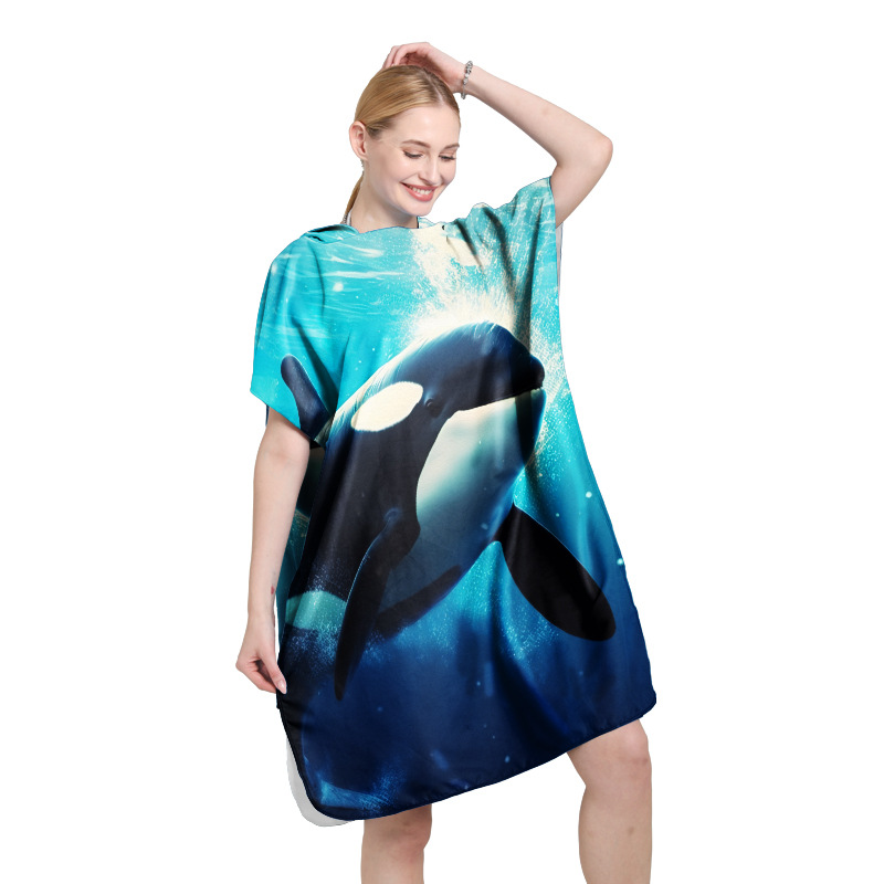 Toalla de baño de playa de secado rápido capa playa playa a prueba de viento albornoz de natación con capucha buceo absorbente chal de natación al aire libre