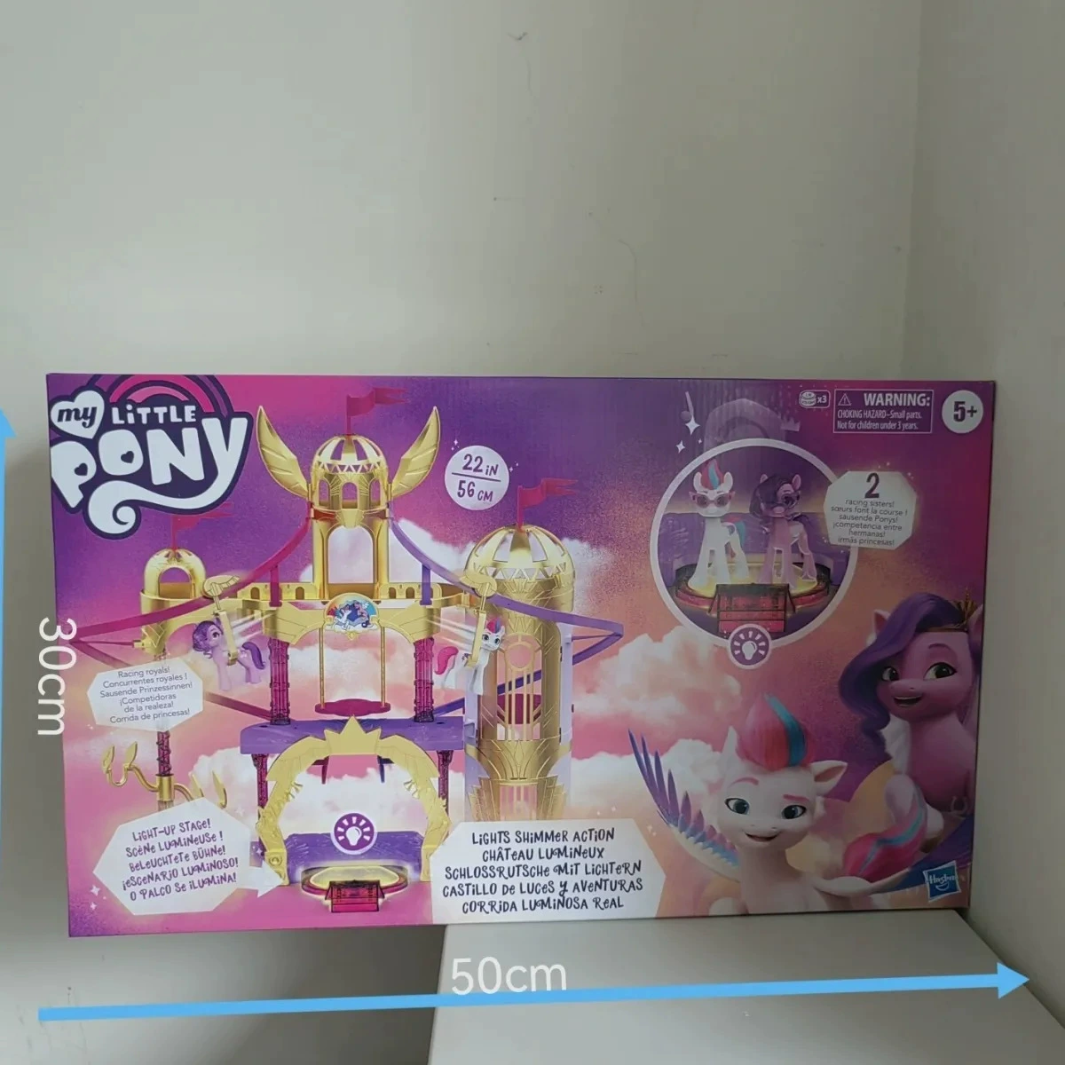 [My Little Pony 大电影皇家场景系列女孩城堡轨道过家家玩具 F2156]