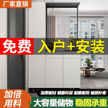 鞋柜一体家用玻璃屏风柜现代简约型客厅隔断柜酒柜入户玄关柜轻奢