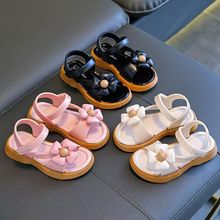 2025电商新款高档女童凉软底防滑舒适时尚罗马风格童凉鞋厂家批发