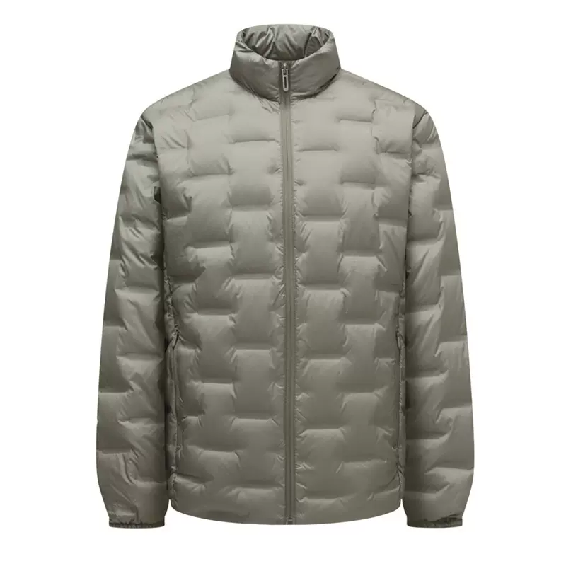 90%绒子含量冬季新款男士加厚中长款羽绒服轻便立领外套轻软保暖a