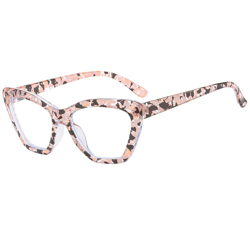  new cross-border fashion anti-blue light cat eye glasses frame European and American trendy floral frame flat mirror BL901