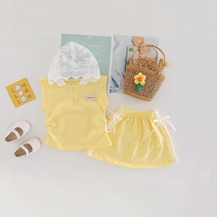 Live Supply of Children's Summer Clothes 2025 Summer Fashion Korean Princess Two-Piece Set Children's Summer Trendy Foreign Trade Wholesale