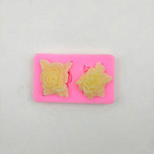 植物玫瑰花朵DIY烘焙巧克力蛋糕翻糖粘土树脂滴胶硅胶模具工具