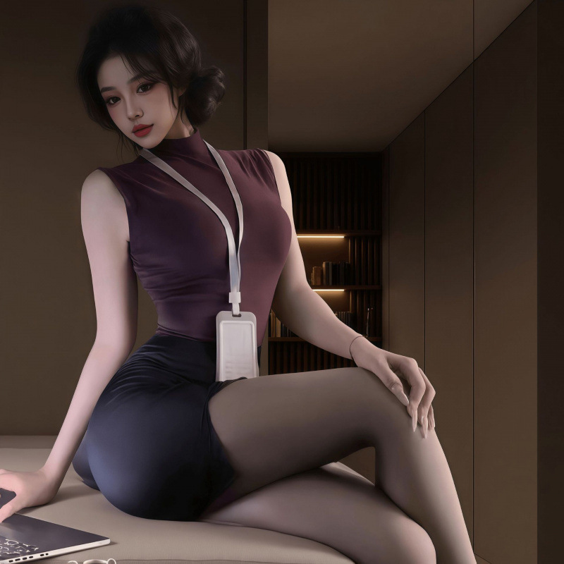 Slim-Fitting Erotic Lingerie, Pure Desire Secretary Bodycon Skirt, Stewardess Uniform, Passionate Nightclub No-Take-Off Outfit, Qqny Abstinence Style