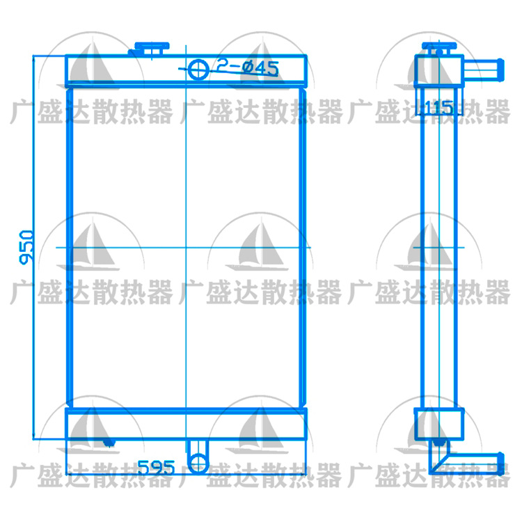 斗山Doosan 503 1装载机水箱散热器高质量散热器工厂材质铝