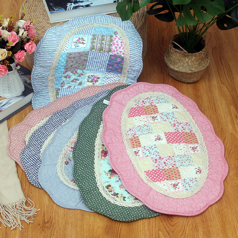 Quilted Oval Floor Cotton Washable Doormat Entrance Non-Slip 40*60 Bedroom Kitchen Door Mat_voghion.com